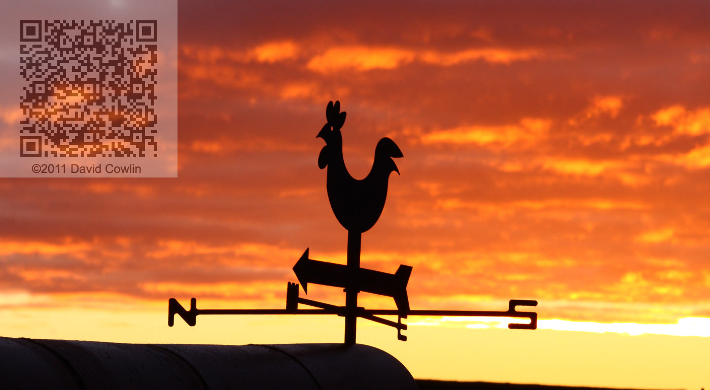 autumn sunrise cockerel weathervane